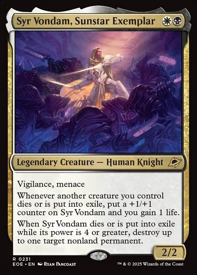 Syr Vondam, Sunstar Exemplar